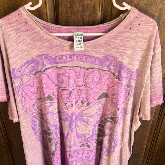 Magnolia Pearl Pink and Purple Oversized Graphic Tee - Picture 4 of 5